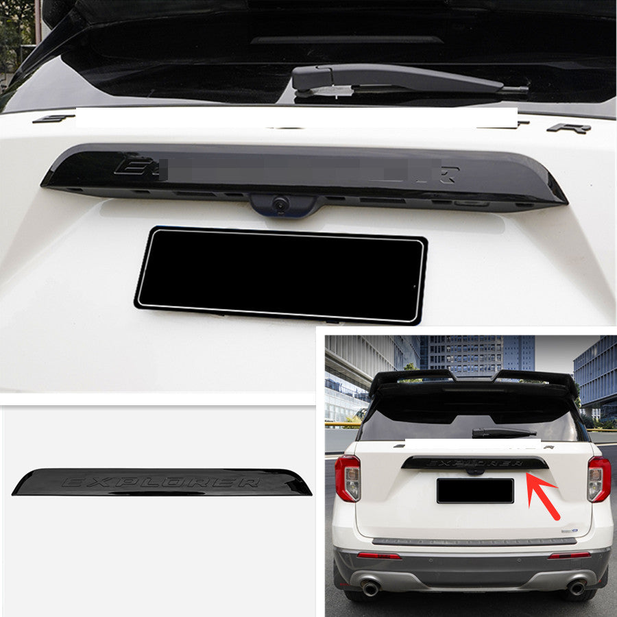 Bright Black Rear Trunk Lid Molding Panel Trim Deco for Ford Explorer 2020-2022