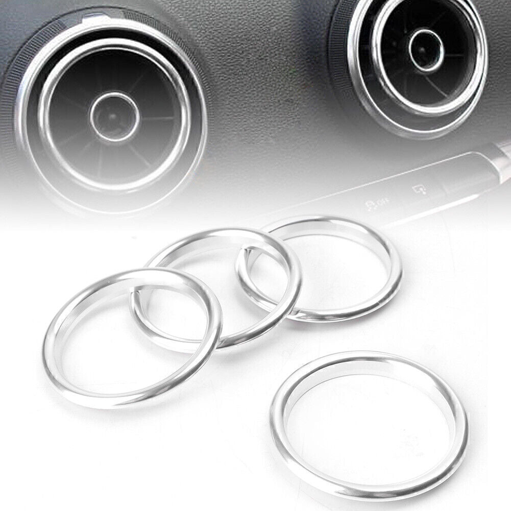 4x Car Interior Air Vent Outlet Rings Covers Decoration For 2012-2019 for Audi A3 8V