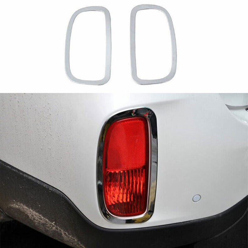 for Kia Sorento 2014-2015 Chrome Rear Bumper Fog Light Lamp Frame Cover Trim 2P