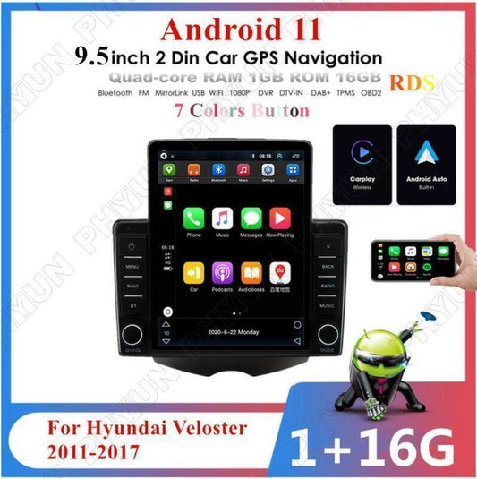 GPS Stereo Head Unit for Hyundai for Veloster 2011-2017 Build-in Carplay 9.5 Radio