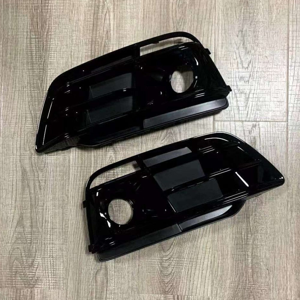 Front Bumper Fog Light Grill Cover W/ ACC Fit for Audi Q5 2018 2019 2020 Black