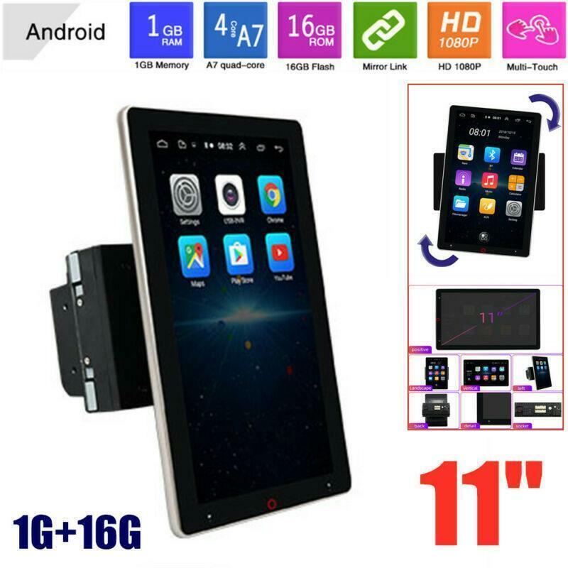 11 Android 9.1 1G+16G Rotatable Screen Car GPS MP5 Player Wifi BT Radio Video