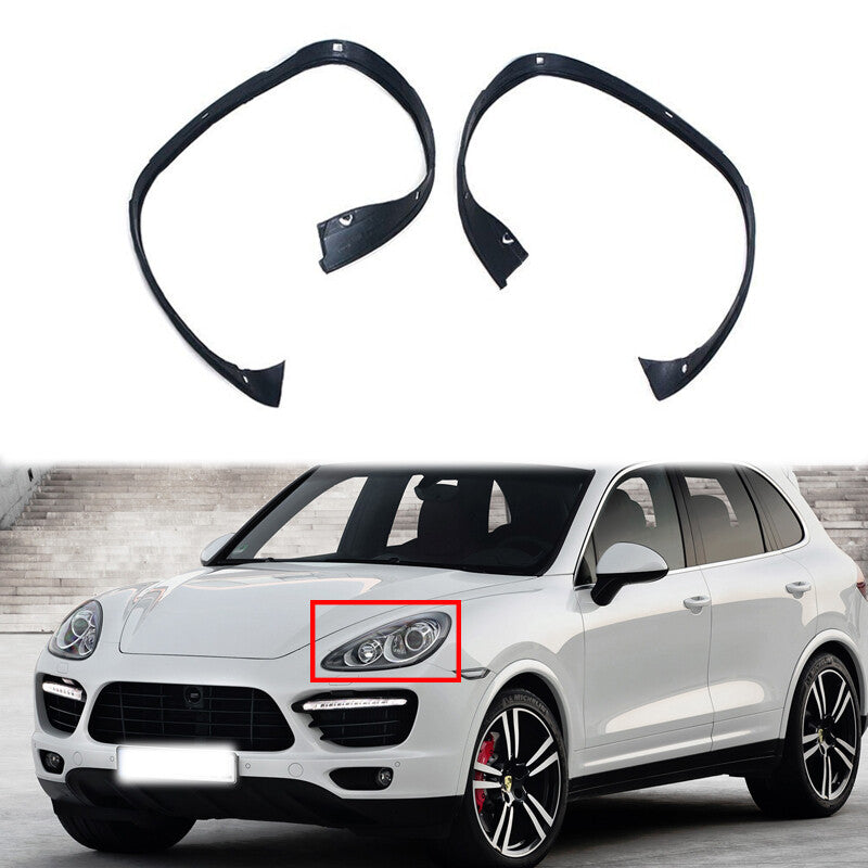 Pair Rubber Sealing Trim Headlamp Decorative Strip For 2011-2014 for Porsche for Cayenne