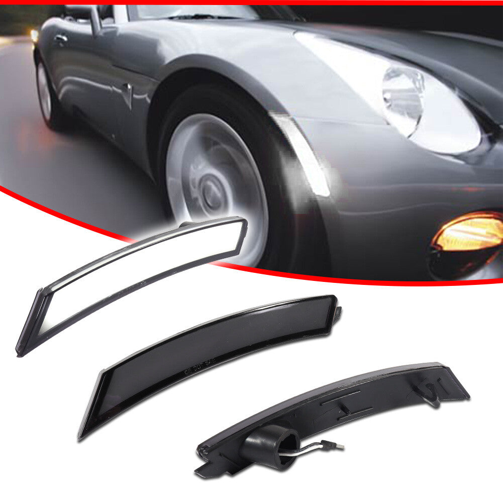 Smoked white LED front marker lights for 06-10 for Pontiac Solstice for Saturn Sky