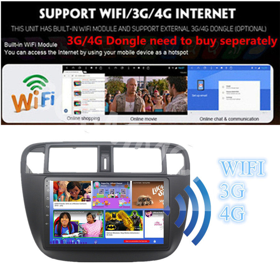 9in Car Radio Touch Screen WiFi For Carplay Fit for Honda for Civic 1995-2000 LHD