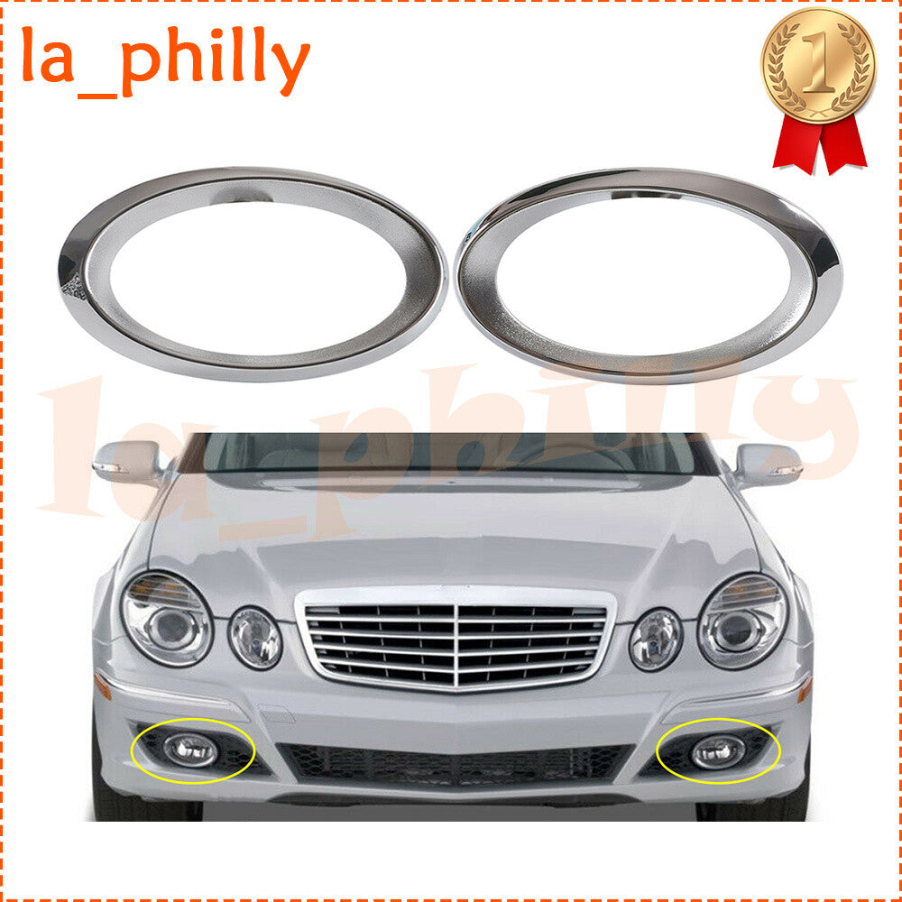 Pair Front LeftRight Bumper Fog Lamp Bezel Trim for Benz S211 W211 E-CLASS W211