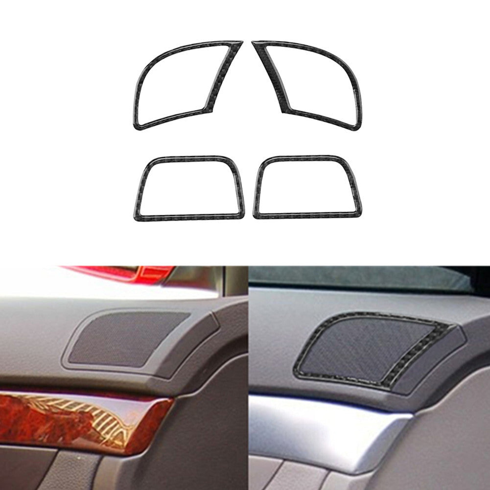 4Pcs Door Speakers Frame Trim Carbon Fiber Sticker for Audi for A4 S4 2005-2008