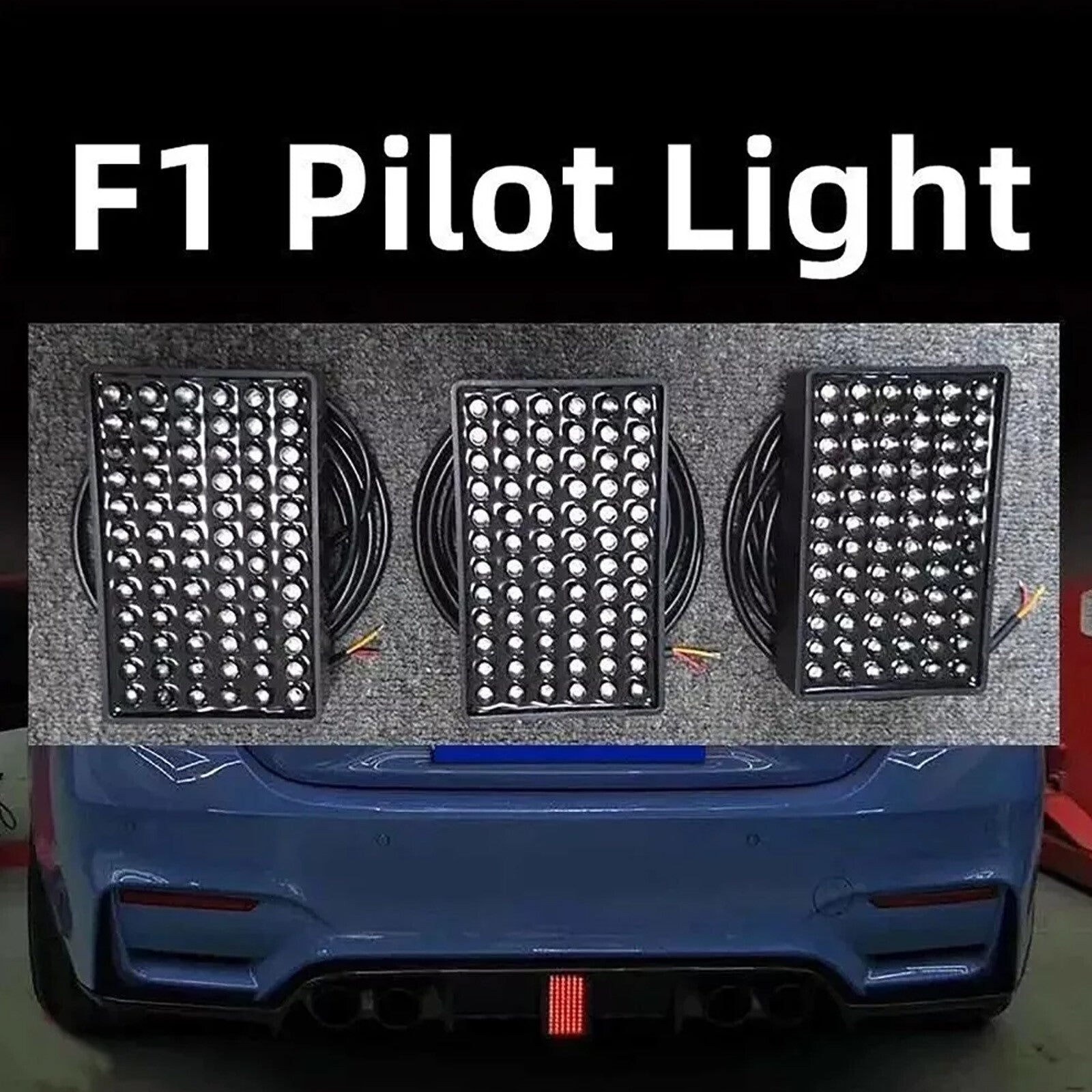 F1 Style 72 LED Rear 3rd Third Strobe Flashing Tail Brake Stop Light Universal