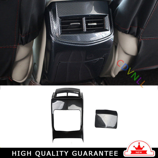 Rear Air Outlet Vent Frame Trim Inner for Cadillac XTS 13-17 Black Carbon Fiber