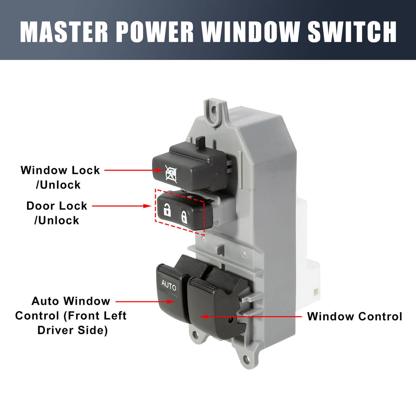 for Toyota Yaris 2005-2011 1 Power Window Switch Master Driver Side 84820-0D100
