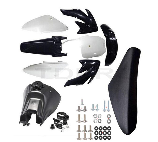 Plastic kit, fuel tank, for seat , and screws for Honda cRF70 XR70 Dirt bicycle 140cc 125cc