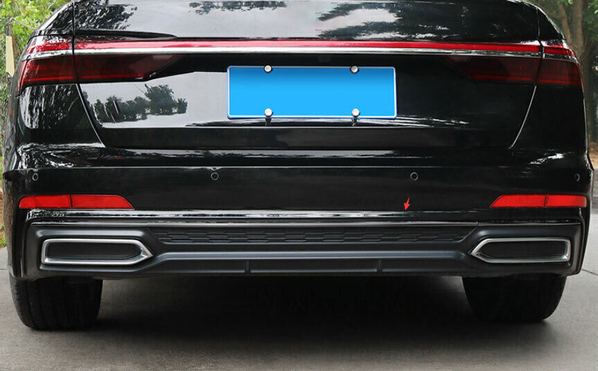 for Audi A6 S6 2019-2024 Black Steel Rear Bumper Lower Protector Strip Trim 3Pcs