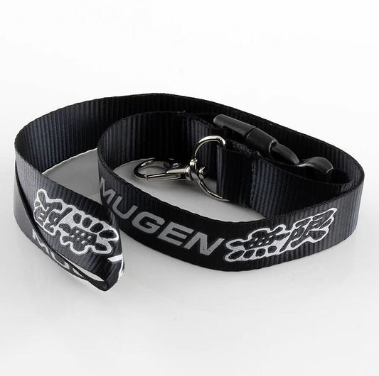 Car keychain, key ring, badge, lanyard, neck strap, black Mugan, suitable for Toyota