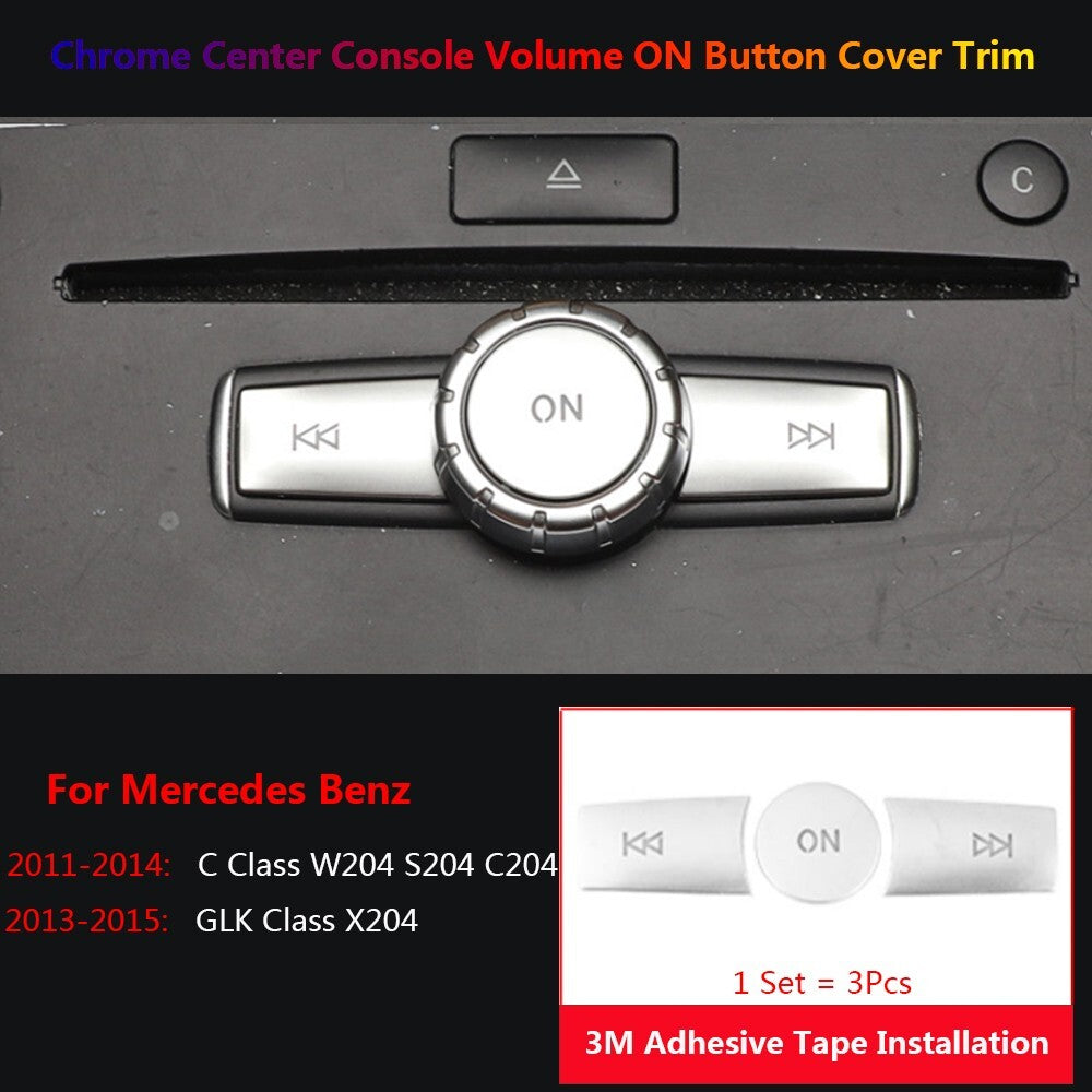 3x for Mercedes-Benz C GLK W204 X204 Car Center Console Volume Switch Cover Trim