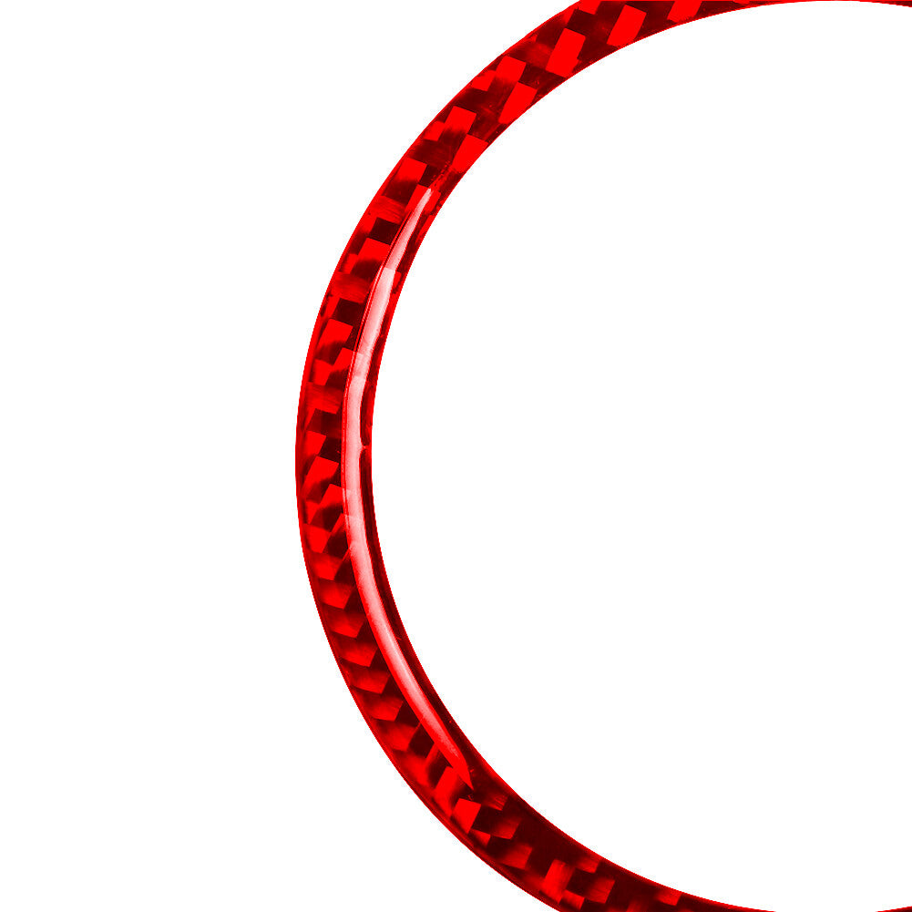 Red Carbon Fiber Steering Wheel Ring Cover Trim for Jaguar F-PACE XE XF 2016-20