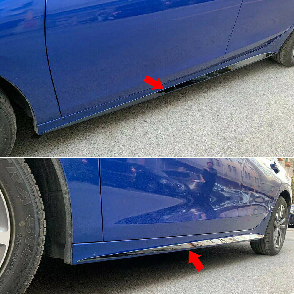 for Honda for Civic 2022-2023 Glossy Black Door Body Side Skirt Molding Strips Trim