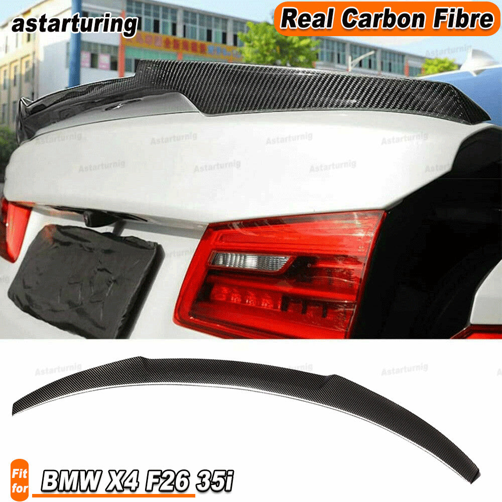 REAL CARBON Rear Trunk Racing Spoiler Boot Lip Wing for BMW X4 F26 35i 2014-2017