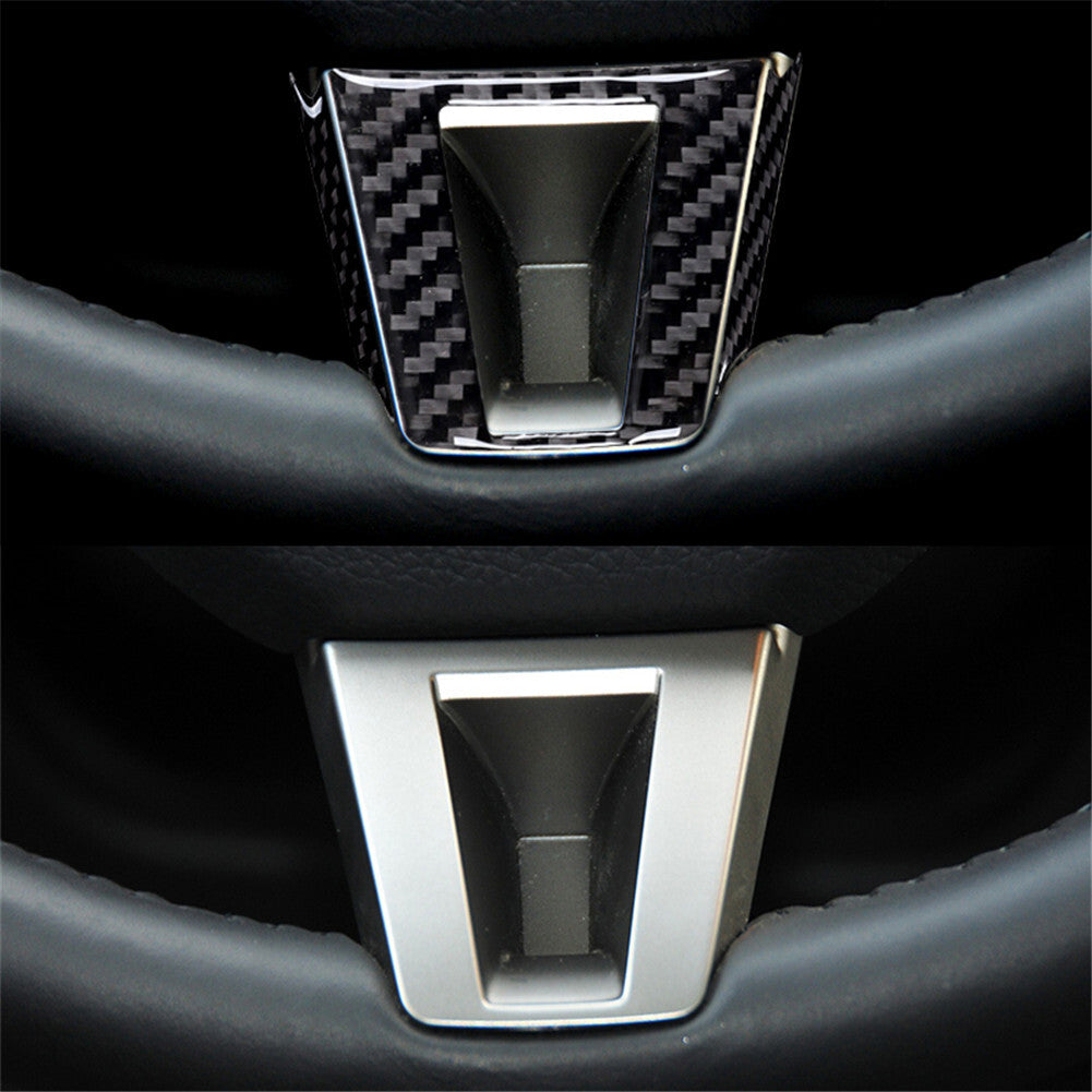 3X Carbon Fiber Steering Wheel Chin Trim for Jaguar XF X250 2009-2011