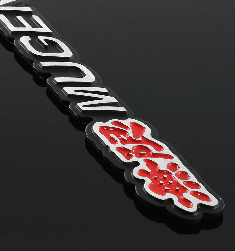 Mugen car rear sticker boots, trunk side badges for Honda for Acura,black and red