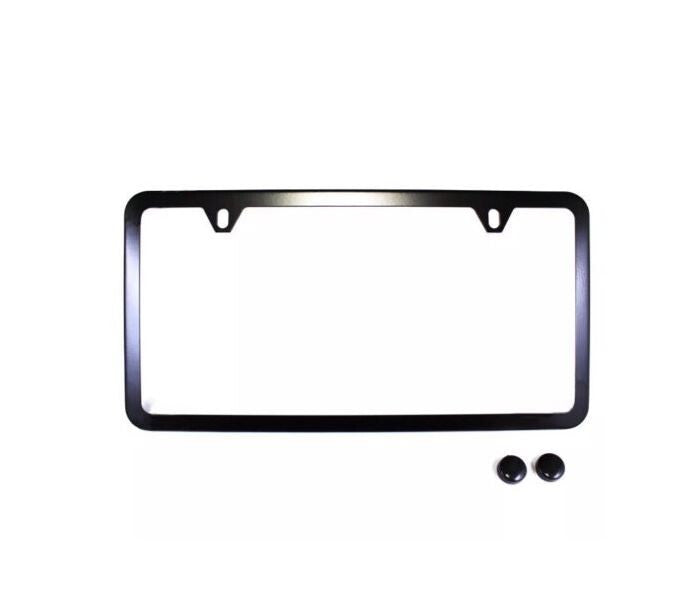 1 piece car license plate frame cover cap rear boot 2-hole black for Chrysler