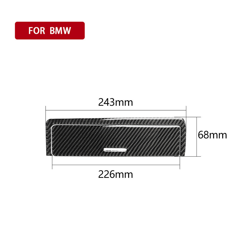 Two carbon fiber central Starage box cover trims for BMW 3 Series E46, 1998-05