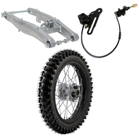 16-inch rear wheel swingarm kit, 90/100-16 tires, rims, dirt-stained bicycle, Taodao 125cc, 140, 200