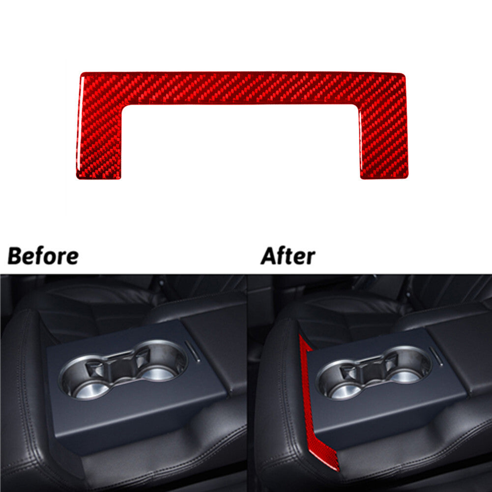 Red Carbon Fiber Rear Armrest Cover Trim For Land for Range Rover Sport 2014-2017