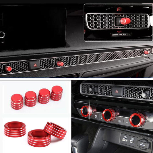 7P For 2023-2024 for Honda CR-V CRV Red Inner Central Control Switch Knob Cover Trim