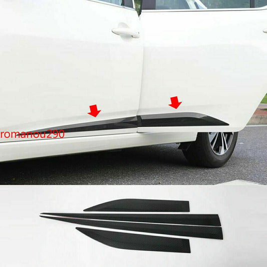 Carbon Fiber Look Body Door Side Molding Cover Trim for Nissan Sentra 2020-2022