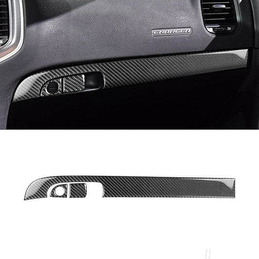 3Pcs Carbon Fiber Copilot Dashboard Panel Cover Trim for Dodge Charger 2015-2020