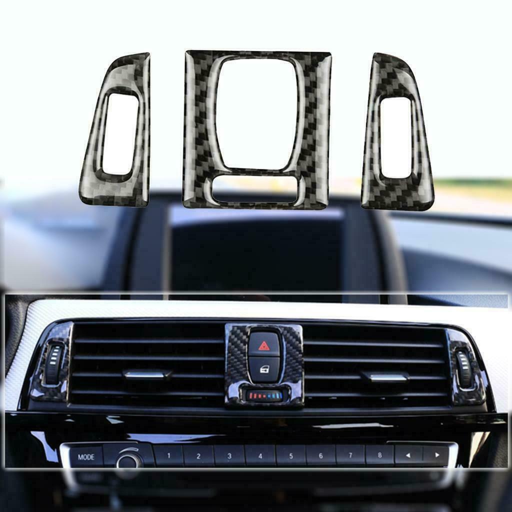 for BMW F30 3 4 Carbon Fiber Outlet Control Vent Sticker Interior Cover Trim
