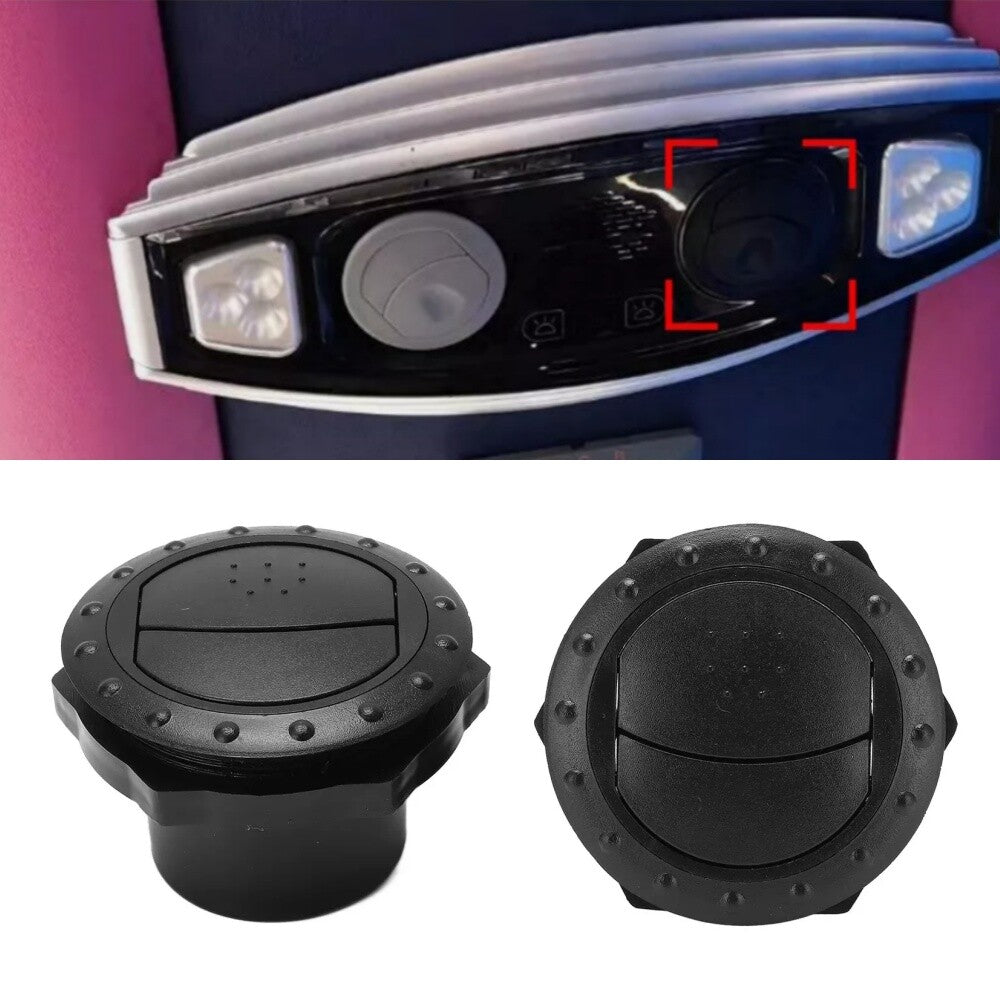 2X Air Conditioning Outlet Black Round ABS Plastic A/C Vent For Car RV Boat Bus