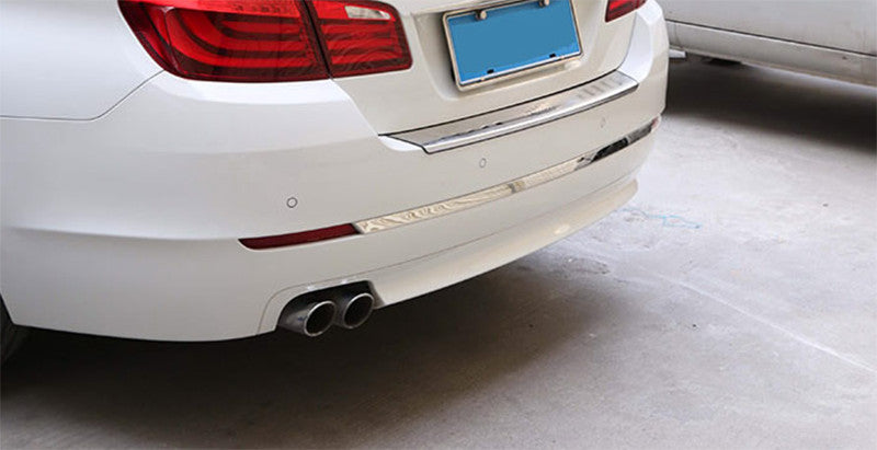 for BMW 5 Series F10 2011-13 Chrome Steel Rear Bumper Molding Strip Cover Guard