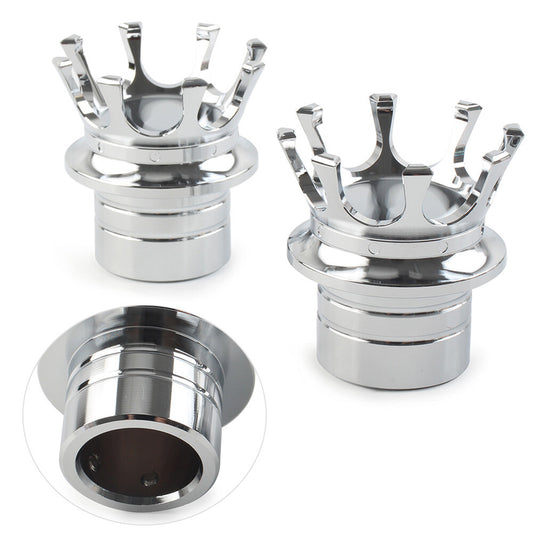 for Harley Softail Sportster Road King Crown Front Axle Nut Cover Pair Chrome UK