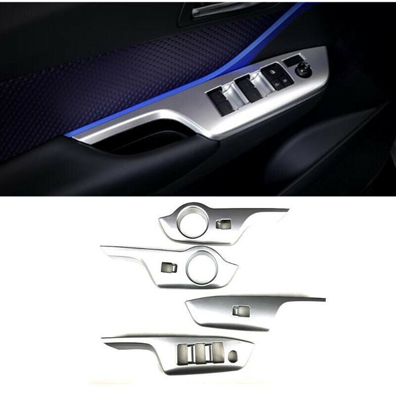 4X Silver Car Window Switch Panel Cover Trim Fit for Toyota C-HR CHR 2016-2022