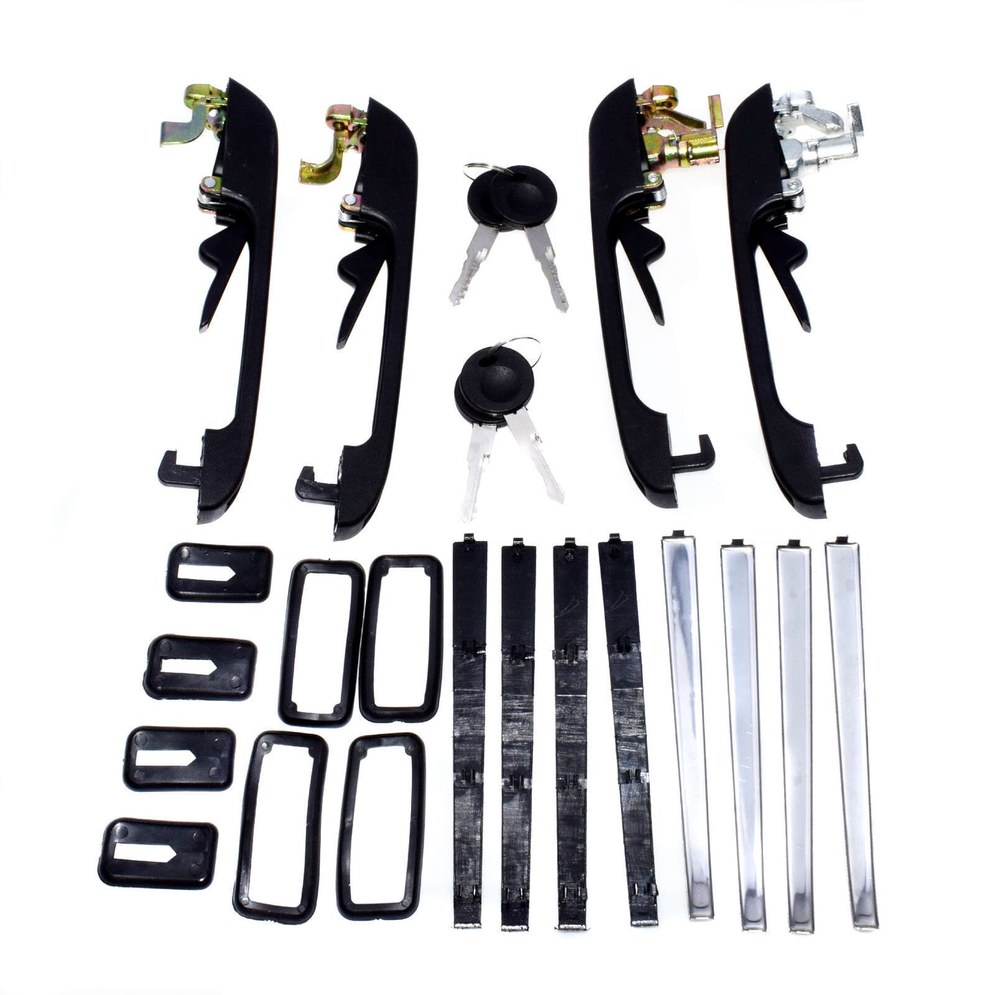 for VW for Golf for Jetta 191837205A 4Pcs Outer Door Handle Front Rear Left Right Black