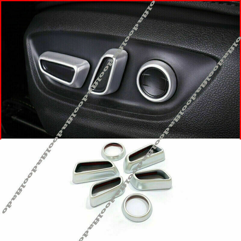 6X Silver Inner for Seat Position Switch Trim Cover for Toyota Highlander 2020-2023
