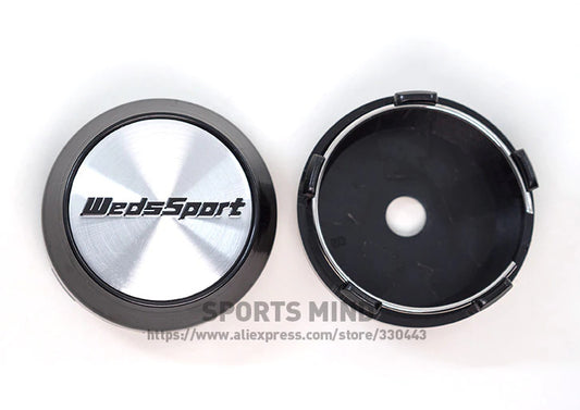 4x60mm WedsSport Silver Decal Badge Wheel Center Cover Hub Cover Rim Cover TE37