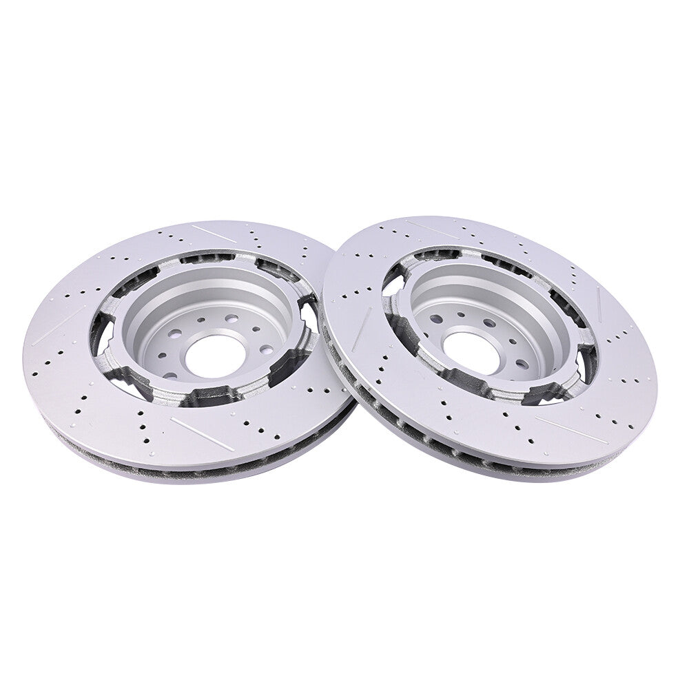 Fit for Maserati GranTurismo Gt front brake pads + rotors drilled  slotted 606