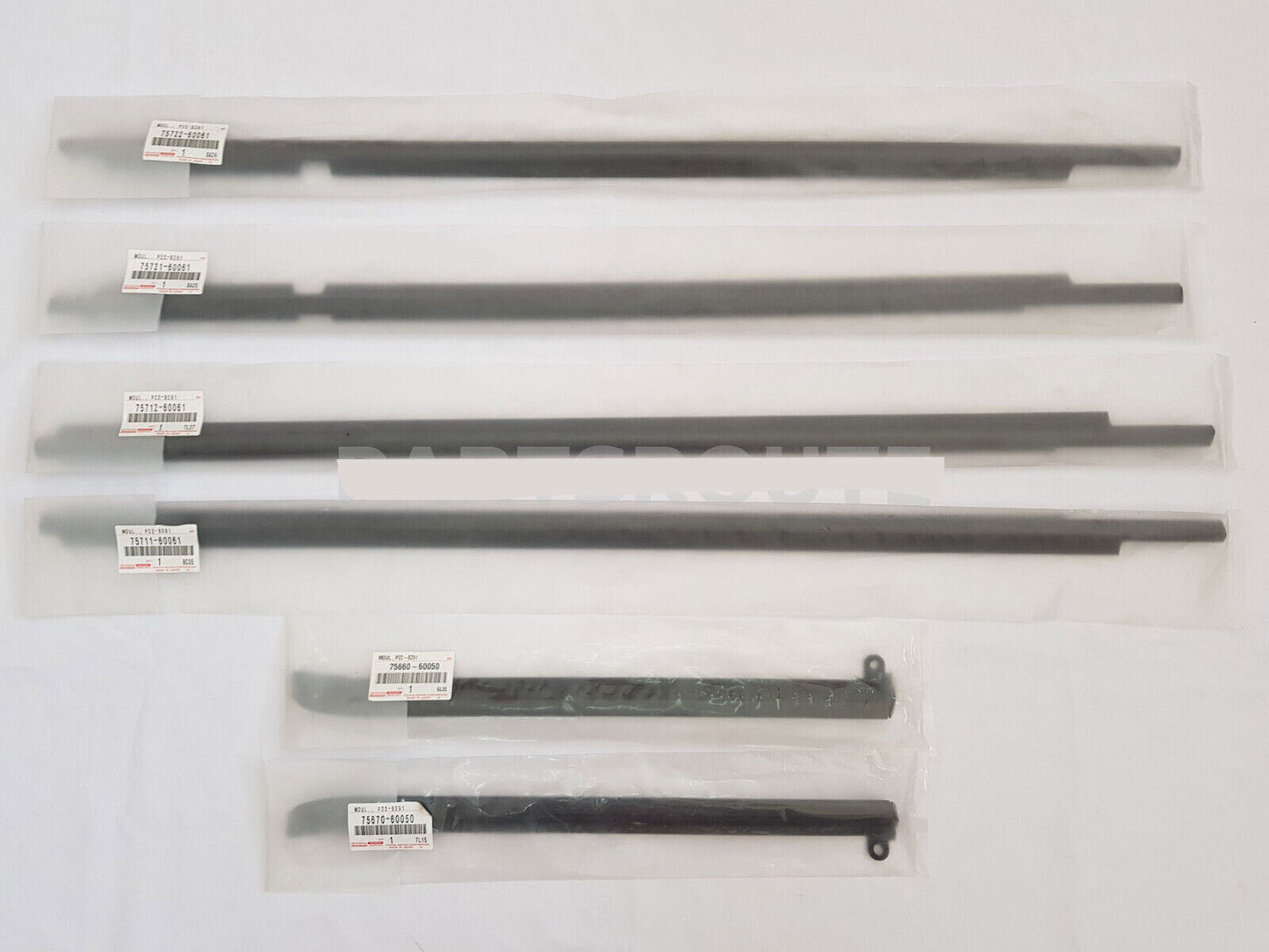6x for Toyota Prado GX470 QuarterDoor Belt Moulding Black 2003-2009 Replace