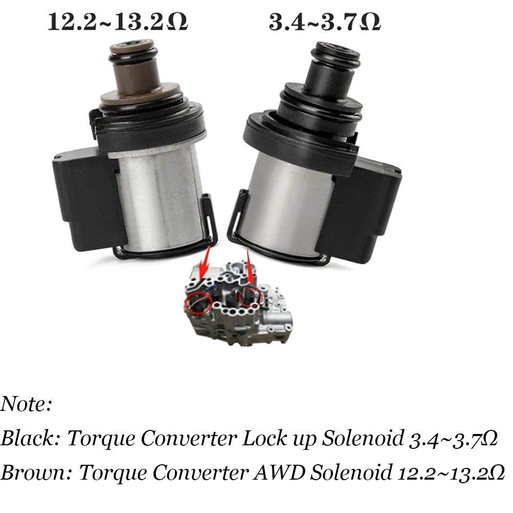 2PCS Torque Converter Lock-Up Solenoid AWD for Subaru Lineartronic CVT TR580/690