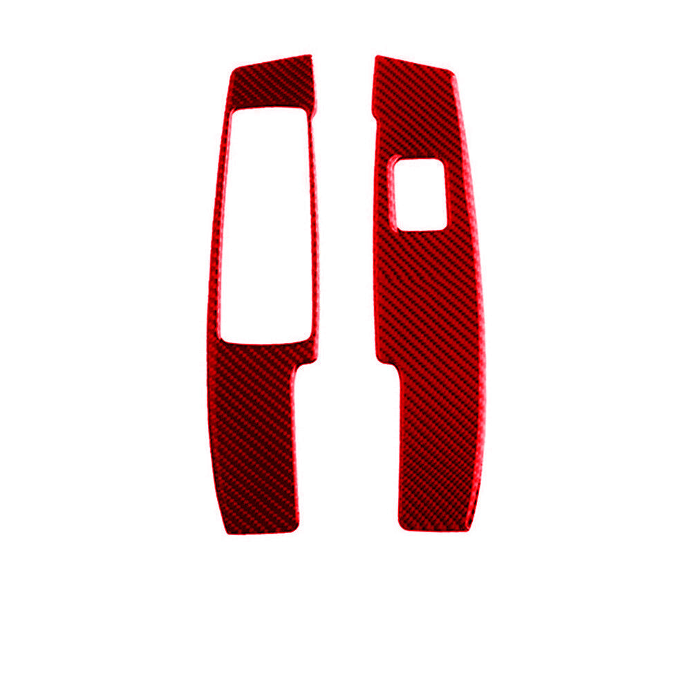 2x Red Carbon Fiber Window Control Panel Trim for Mercedes-Benz W204 2007-13
