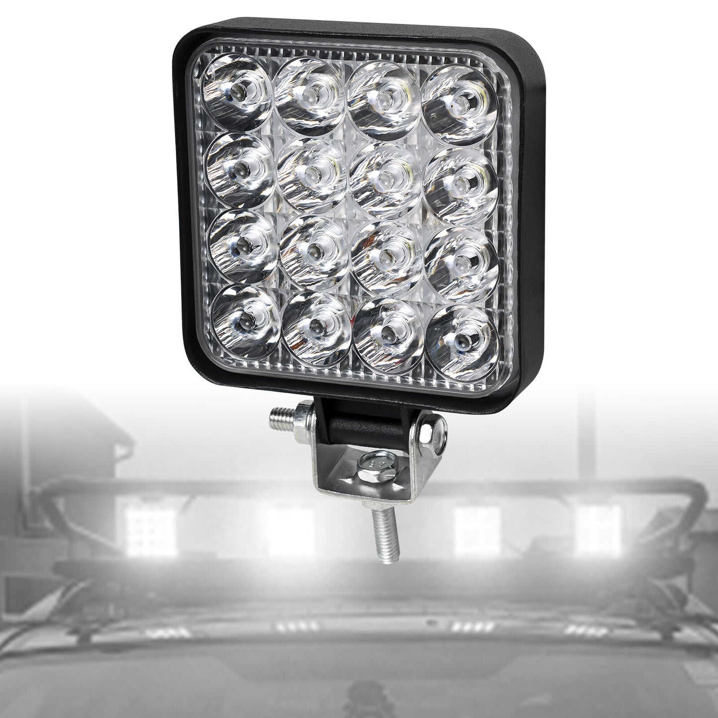 4 Square LED Light Bar Work Offroad ATV SUV Tractor Spot Flood Combo Light 48W