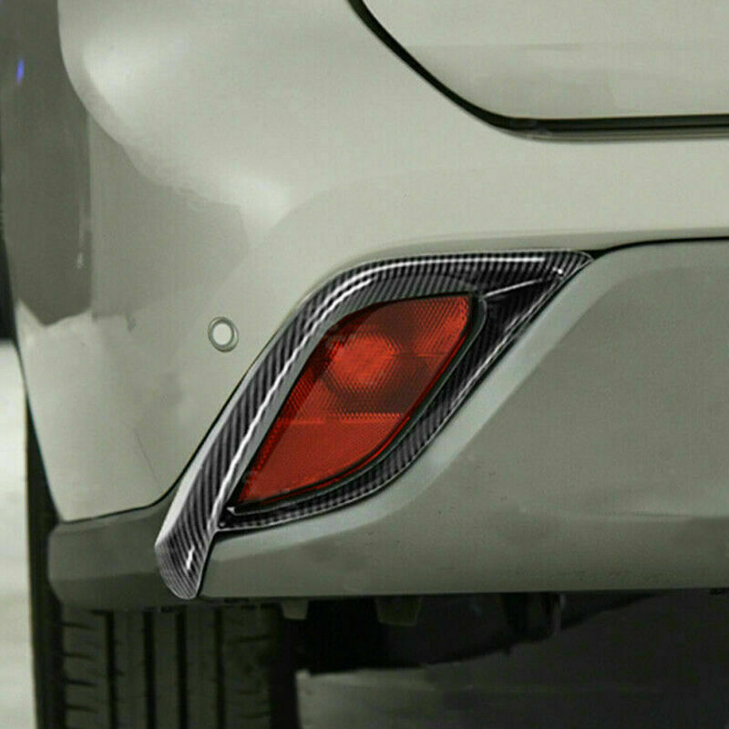 2Carbon Fiber Rear Bumper Fog Light Cover Trim for Toyota Highlander 2020-2023