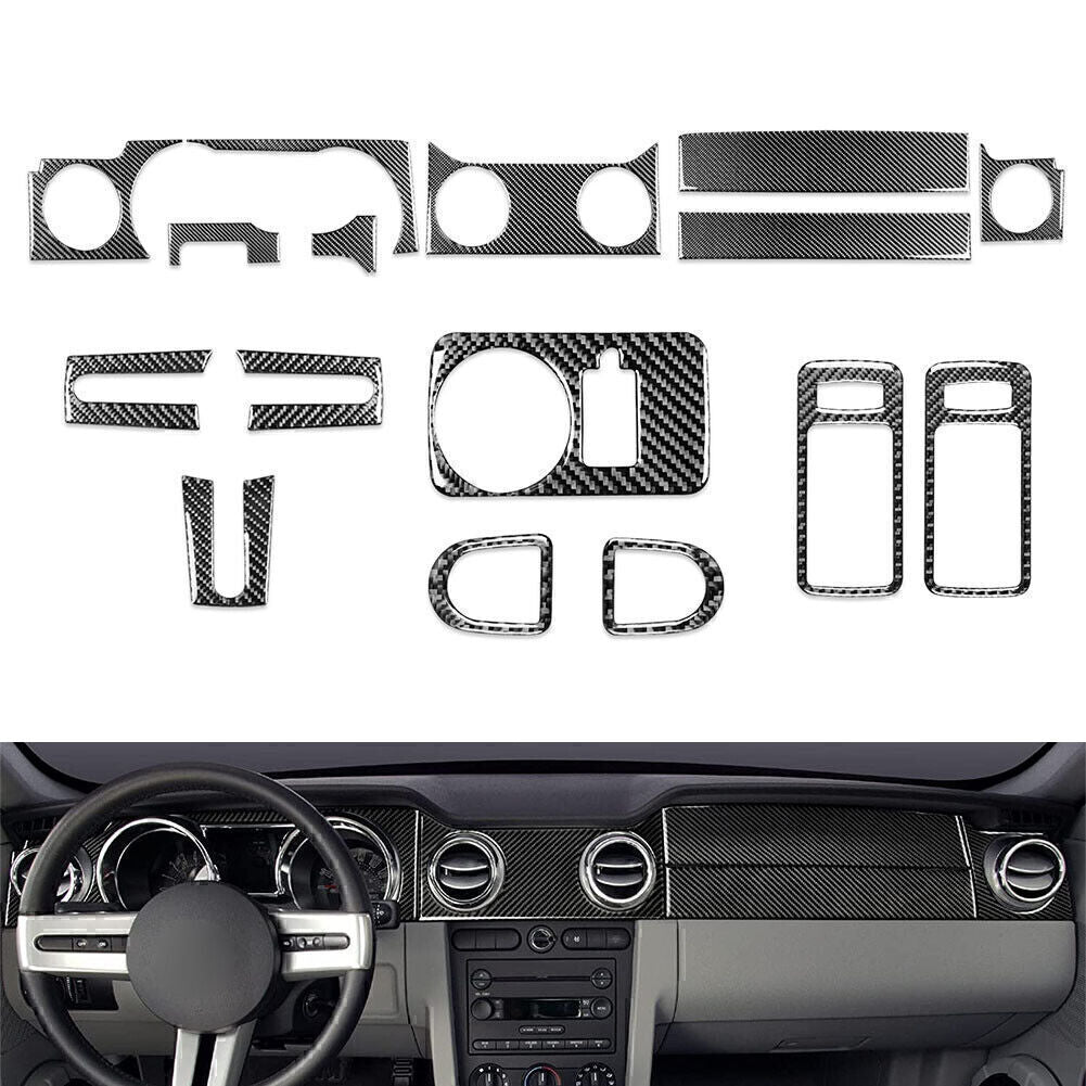16-Piece Carbon Fiber Complete Interior Trim Cover for Ford for Mustang (2005-09-)