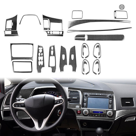 29xCarbon Fiber Interior Decoration Cover for Honda for Civic 8th Generation 2006-11