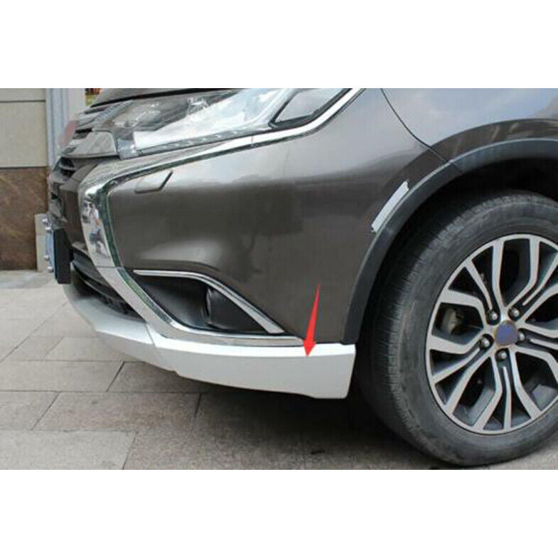 for Mitsubishi Outlander 16-20 Silver Front Bumper Side Lip Spoiler Guard Cover