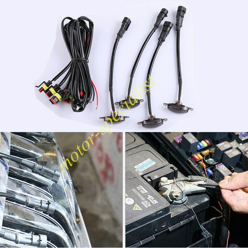 4P Front Grille White LED Light Style DRL Lamp for Chevy Colorado 2021-24