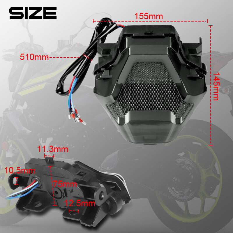 LED Tail Light Turn Signal Integrated for YAMAHA MT03 MT07 MT25 YZF R3 R25 FZ07