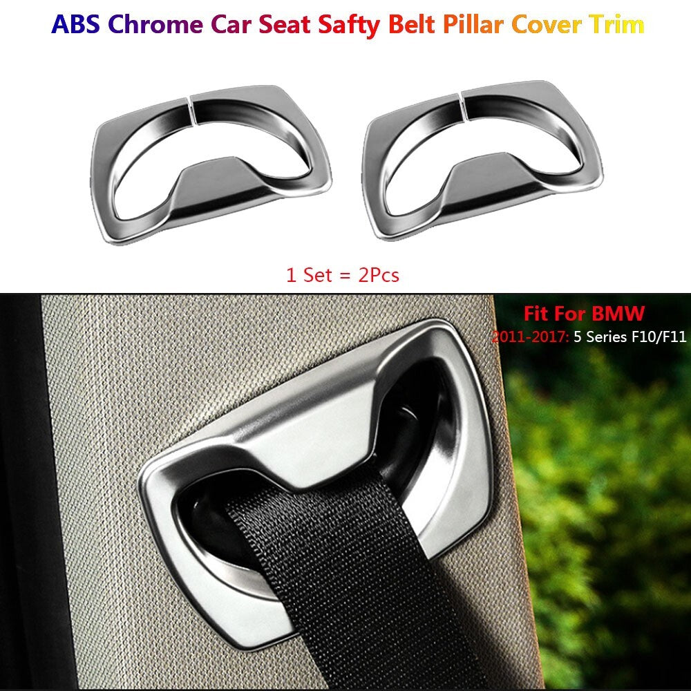 2Pcs for BMW 5 F10 F11 Car for Seat Safety Belt Pillar Panel Cover Trim Accessories